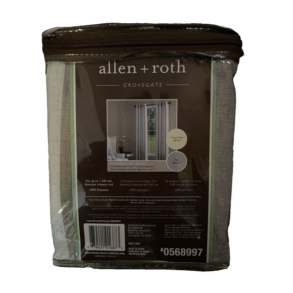 Allen And Roth Grovegate Grommet Top Panel Brand New 54 in X 84 in Camel b3 - Picture 2 of 2